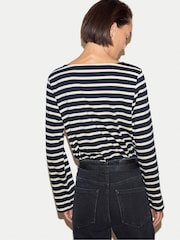 Jigsaw Blue High Neck Striped Top - Image 4 of 5