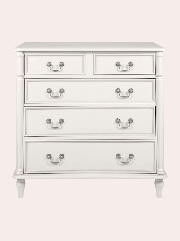 Laura Ashley Dove Grey Clifton Chest of 5 Drawer Drawers - Image 2 of 4