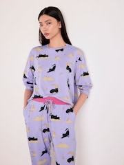 Chelsea Peers Halloween-kissakuvioinen pitkä pyjamasetti - Kuva 2 / 6
