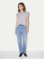 Jigsaw Grey Cloud Cashmere Cap Sleeve Top - Image 2 of 6