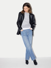 Jigsaw Grey Cloud Cashmere Cap Sleeve Top - Image 5 of 6