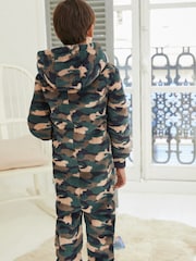 Green Camouflage Fleece All-In-One (3-16yrs) - Image 2 of 5
