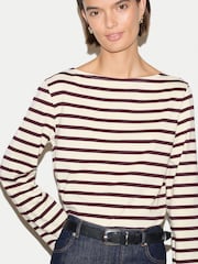 Jigsaw Red High Neck Striped Top - Image 2 of 5