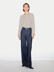 Jigsaw Red High Neck Striped Top - Image 3 of 5