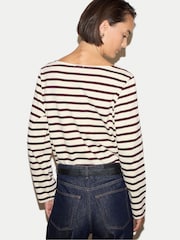 Jigsaw Red High Neck Striped Top - Image 4 of 5