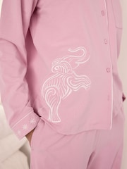 Chelsea Peers コットン刺繍入りサンバースト エレファントロングパジャマセット - 画像 6 / 8