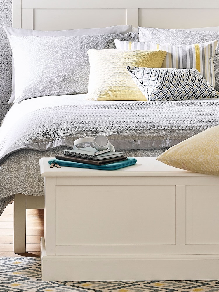 Laura Ashley Cotton White Ashwell Blanket Box - Image 1 of 4