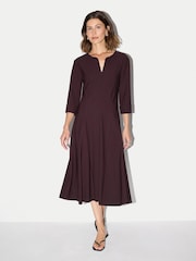 Jigsaw Purple Stretch Crepe Godet Dress - Image 1 of 6