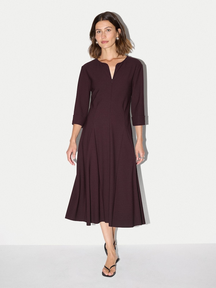 Jigsaw Purple Stretch Crepe Godet Dress - Image 1 of 6