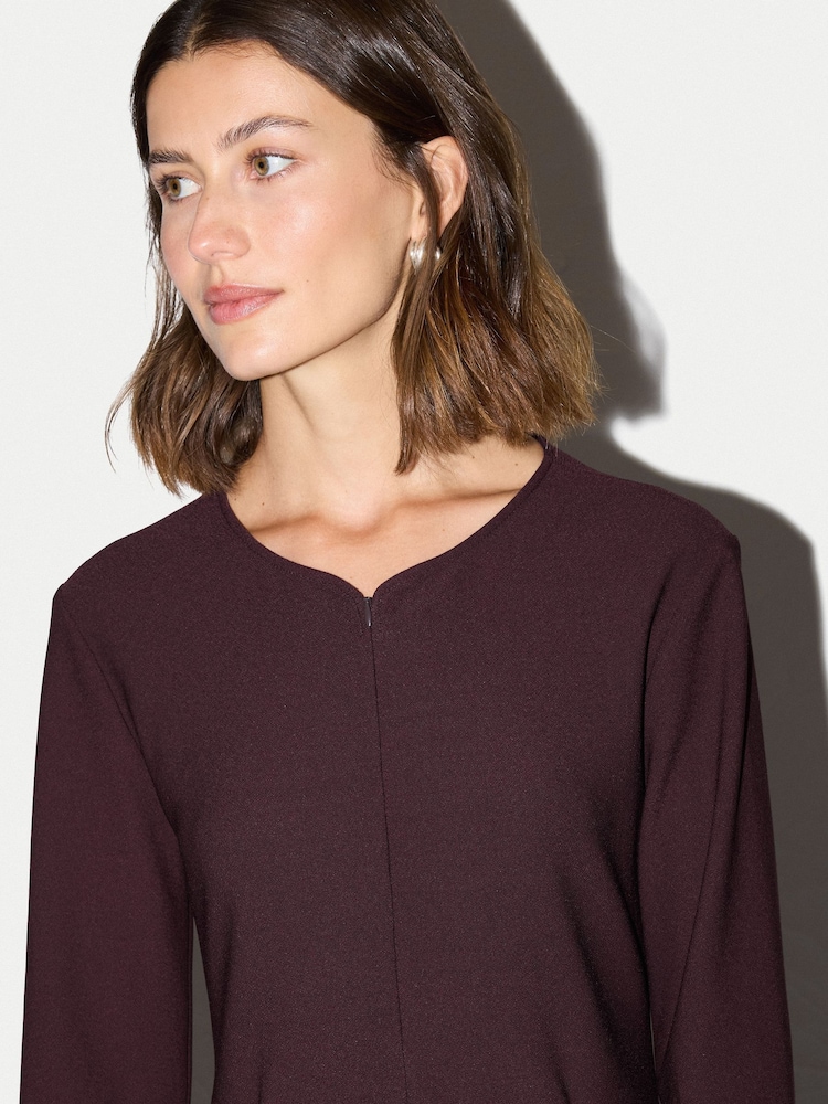 Jigsaw Purple Stretch Crepe Godet Dress - Image 2 of 6