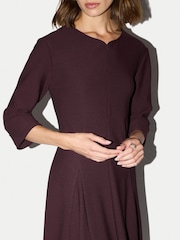 Jigsaw Purple Stretch Crepe Godet Dress - Image 3 of 6