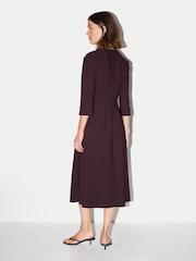 Jigsaw Purple Stretch Crepe Godet Dress - Image 4 of 6