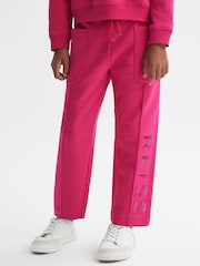 Reiss Bright Pink Mina 4-9 yrs Drawstring Front Seam Joggers - Image 1 of 6