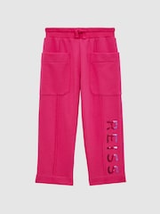 Reiss Bright Pink Mina 4-9 yrs Drawstring Front Seam Joggers - Image 2 of 6