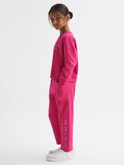 Reiss Bright Pink Mina 4-9 yrs Drawstring Front Seam Joggers - Image 3 of 6