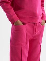 Reiss Bright Pink Mina 4-9 yrs Drawstring Front Seam Joggers - Image 4 of 6