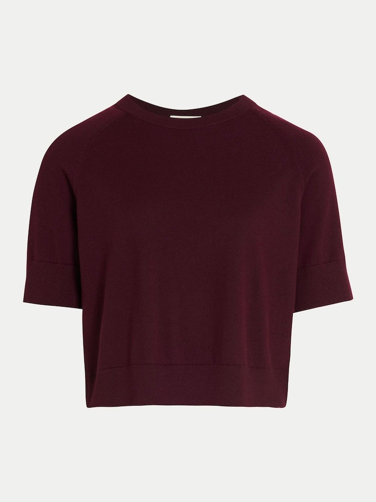 Jigsaw Red Fine Merino Raglan T-Shirt - Image 5 of 5