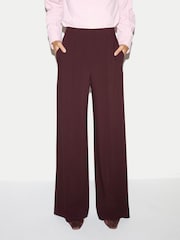 Jigsaw Red Modern Crepe Wide Leg Trousers - Image 1 of 5