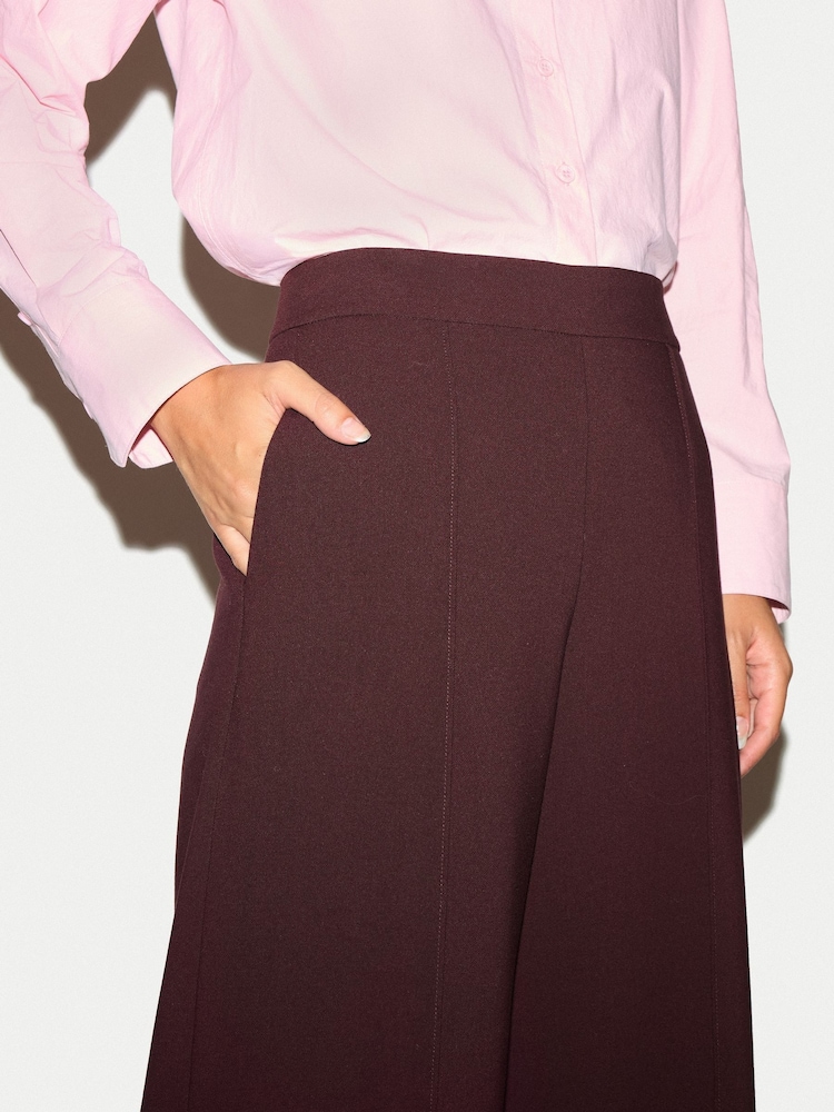 Jigsaw Red Modern Crepe Wide Leg Trousers - Image 2 of 5 Jigsaw Red Modern Crepe Wide Leg Trousers - Image 2 of 5