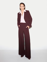 Jigsaw Red Modern Crepe Wide Leg Trousers - Image 3 of 5