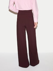 Jigsaw Red Modern Crepe Wide Leg Trousers - Image 4 of 5