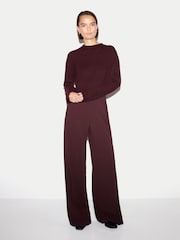 Jigsaw Red Modern Crepe Wide Leg Trousers - Image 5 of 5