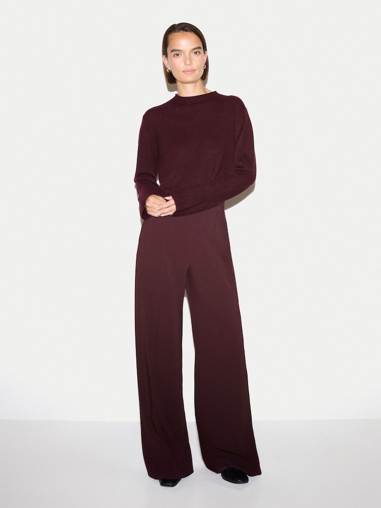 Jigsaw Red Modern Crepe Wide Leg Trousers - Image 5 of 5 Jigsaw Red Modern Crepe Wide Leg Trousers - Image 5 of 5