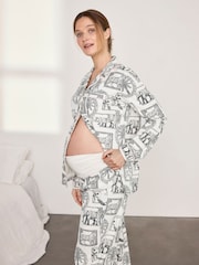 Chelsea Peers 孕妇纯棉 Safari 印花长睡衣套装 - 6的图像1｝