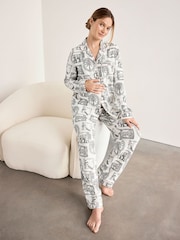 Chelsea Peers 孕妇纯棉 Safari 印花长睡衣套装 - 6的图像5｝