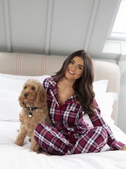 Pour Moi Purple Multi Cosy Check Brushed 100% Cotton Pyjamas Gift Set - Image 3 of 5