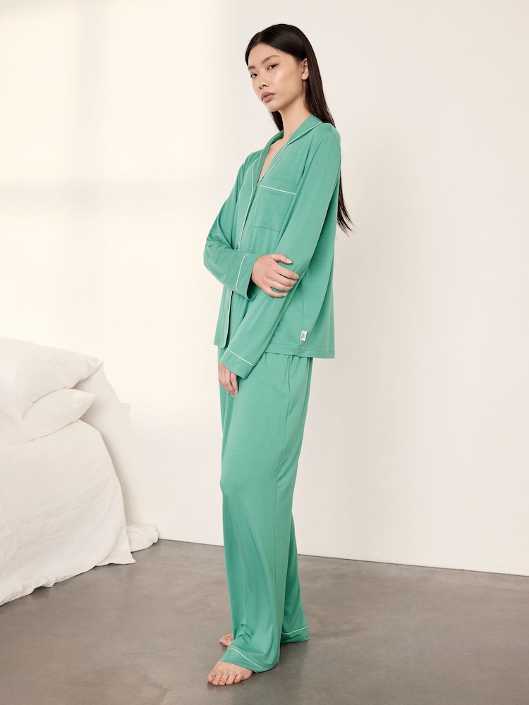 Πράσινο - Σετ Μακριών Πιτζάμες Chelsea Peers TENCEL™ Modal - Εικόνα 2 του 6 Πράσινο - Σετ Μακριών Πιτζάμες Chelsea Peers TENCEL™ Modal - Εικόνα 2 του 6