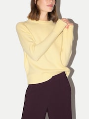 Jaune - Pull en laine et cachemire Jigsaw - Image 3 sur 6