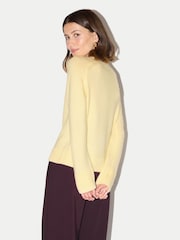 Jaune - Pull en laine et cachemire Jigsaw - Image 4 sur 6