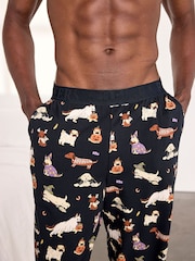 Chelsea Peers Cotton Halloween Dogs Print Long Pyjama Bottoms - Immagine 3 di 5