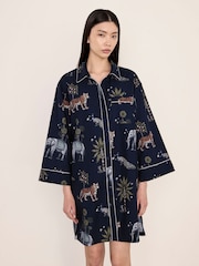 Chelsea Peers Blue Cotton Twilight Safari Print Nightshirt - Image 2 of 5