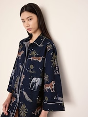 Chelsea Peers Blue Cotton Twilight Safari Print Nightshirt - Image 3 of 5