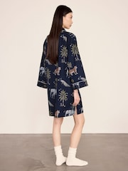 Chelsea Peers Blue Cotton Twilight Safari Print Nightshirt - Image 4 of 5