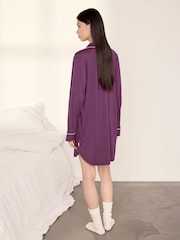Chelsea Peers Purple TENCEL™ Modal Nightshirt - Image 4 of 5