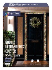 Premier Decorations Ltd 5.5m 800 LED Multi Ultrabright Cluster Christmas Line Lights - Image 2 of 3