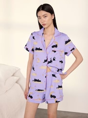 Chelsea Peers Halloween-kissakuvioinen lyhyt pyjama-setti - Kuva 1 / 5