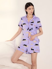 Chelsea Peers Halloween-kissakuvioinen lyhyt pyjama-setti - Kuva 3 / 5