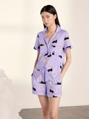 Chelsea Peers Halloween-kissakuvioinen lyhyt pyjama-setti - Kuva 5 / 5