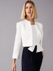 Phase Eight Cream Karlee Textured Jacket - Image 1 of 5