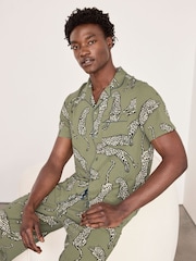 Chelsea Peers Cotton Lino Cut Leopard Print Long Pyjamas Set - Εικόνα 2 του 6