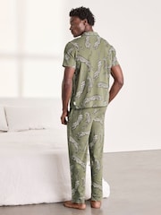 Chelsea Peers Cotton Lino Cut Leopard Print Long Pyjamas Set - Εικόνα 3 του 6