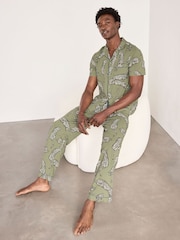 Chelsea Peers Cotton Lino Cut Leopard Print Long Pyjamas Set - Εικόνα 4 του 6