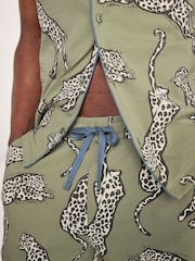 Chelsea Peers Cotton Lino Cut Leopard Print Long Pyjamas Set - Εικόνα 5 του 6
