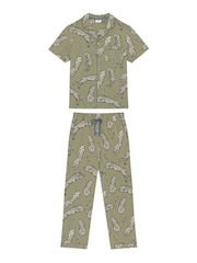Chelsea Peers Cotton Lino Cut Leopard Print Long Pyjamas Set - Εικόνα 6 του 6