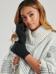 South Beach Black Knitted Touchscreen Gloves - Image 3 of 4