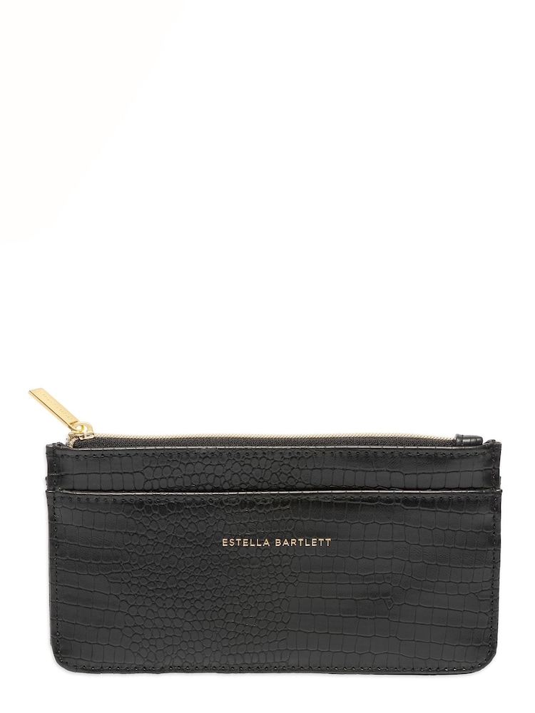 Estella Bartlett Black Long Card Purse - Hot Pink - Image 1 of 4 Estella Bartlett Black Long Card Purse - Hot Pink - Image 1 of 4
